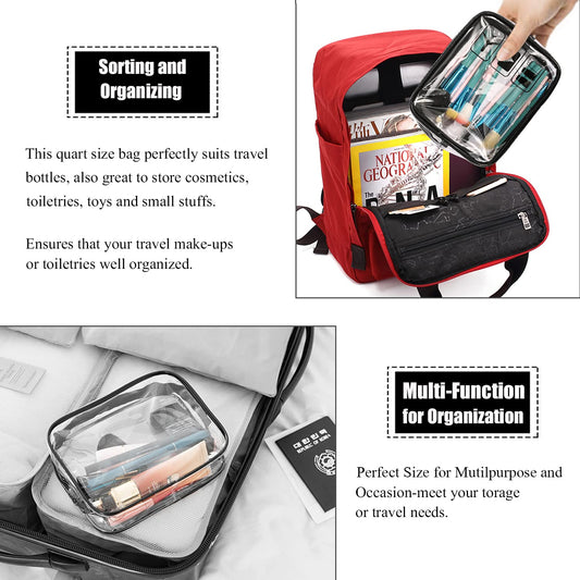 3-Piece Clear Toiletry Bag Set