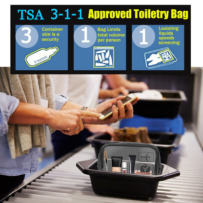 3-Piece Clear Toiletry Bag Set